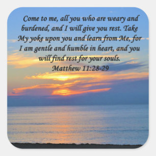 HOPE FYLLD, MATTHEW 11:28 SUNRISE FOTO-KONSTRUKTIO FYRKANTIGT KLISTERMÄRKE