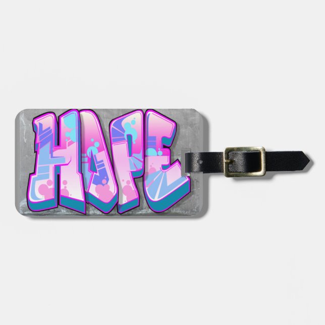 Hope Graffiti Luggage Tag Bagagebricka (Horisontell Framsida)