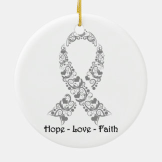 Hope Grått Awareness Ribbon Julgransprydnad Keramik