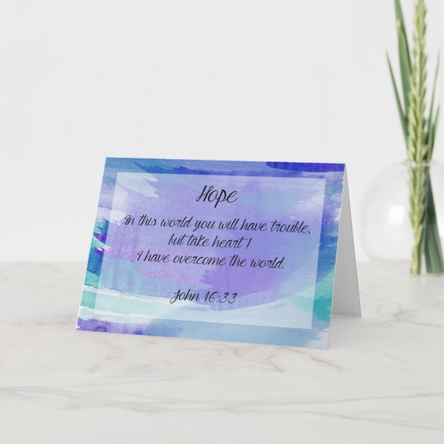 Hope Greeting Card Encouragement Bible Verse Kort (Framsida)