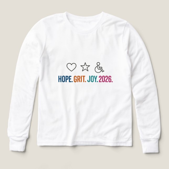 Hope Grit Joy 2026 Minimalist Special Needs T Shirt (Design framsida)
