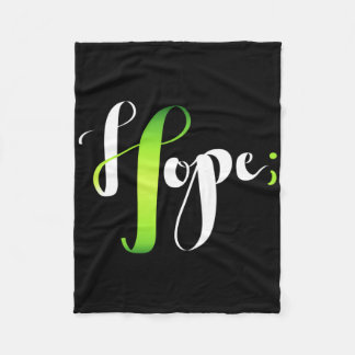 Hope Grönt Ribbon Semicolon - Mental Health Awaren Fleecefilt
