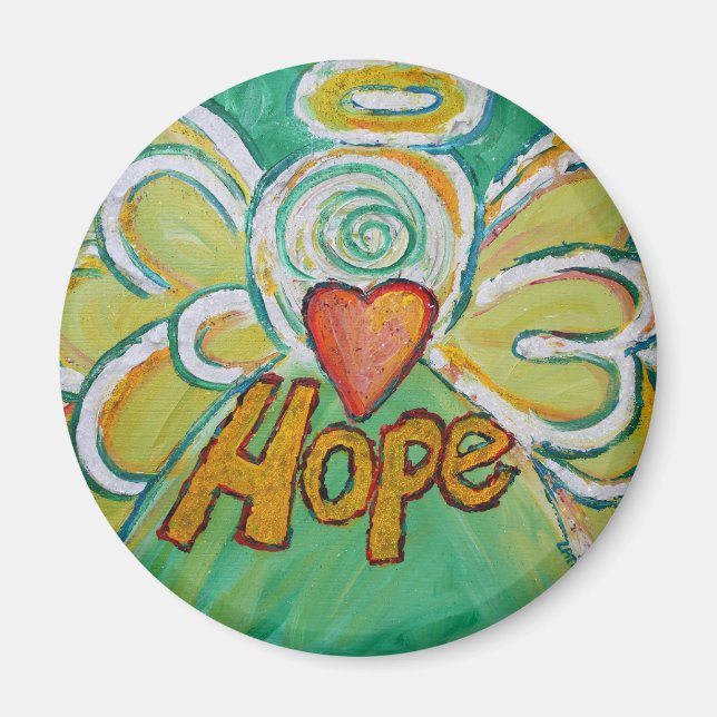 Hope Guardian Angel Ord Anpassningsbar Magnet (Framsidan)