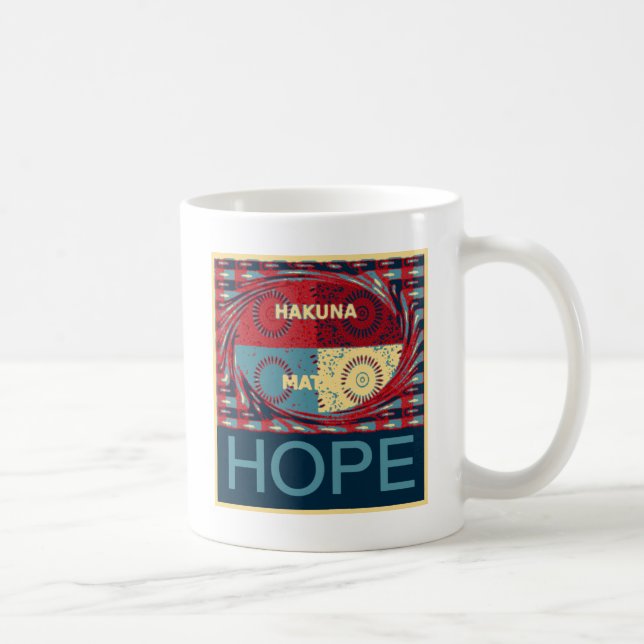 Hope Hakunamatata Loely Inspirational Edgy vektor Kaffemugg (Höger)