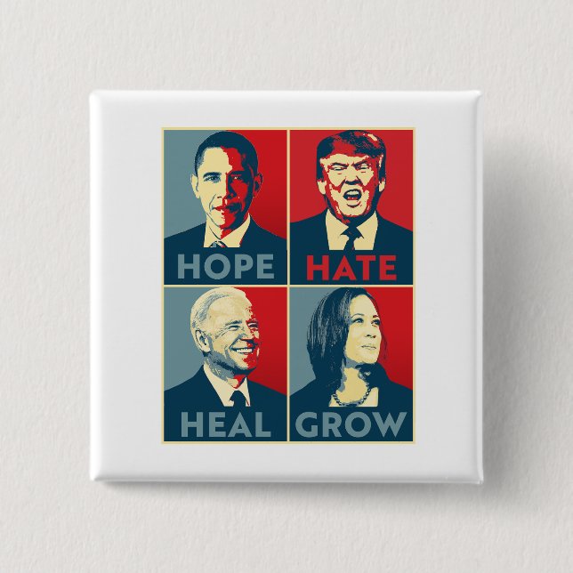 Hope Hate Heal Grow Knapp (Framsida)