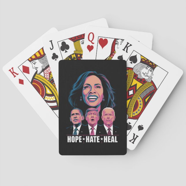 Hope Hate Heal Stiga upp Kamala 2024 Casinokort (Baksidan)