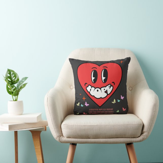 Hope Heart | Positivt meddelande | Self Kärlek Kudde (Stol)