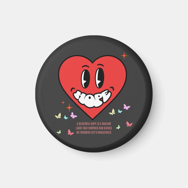 Hope Heart | Positivt meddelande | Self Kärlek Magnet (Framsidan)