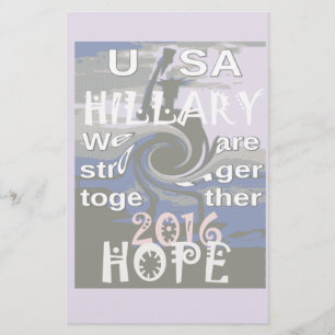 Hope Hillary USA, vi är starkare tillsammans Brevpapper