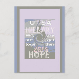 Hope Hillary USA, vi är starkare tillsammans Vykort