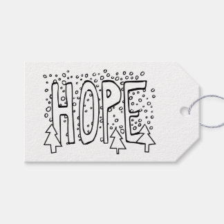 Hope Holiday Färglägg-Själv Snöig Tall Presentetikett