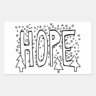 Hope Holiday Färglägg-Själv Snöig Tall Rektangulärt Klistermärke