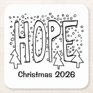 Hope Holiday Personlig Underlägg Papper Kvadrat