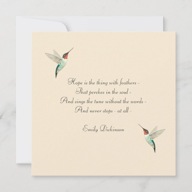 Hope Hummingbird Kort (Framsida)