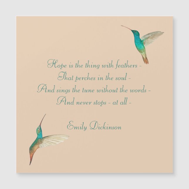 Hope Hummingbird Magnetic Card (Framsida)