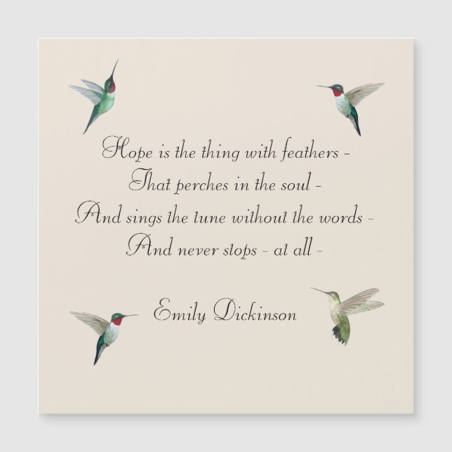 Hope Hummingbird Magnetic Card (Framsida)