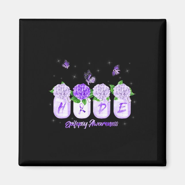 Hope Hydrangea Flower Butterfly Epilepsy Awareness Magnet (Framsidan)