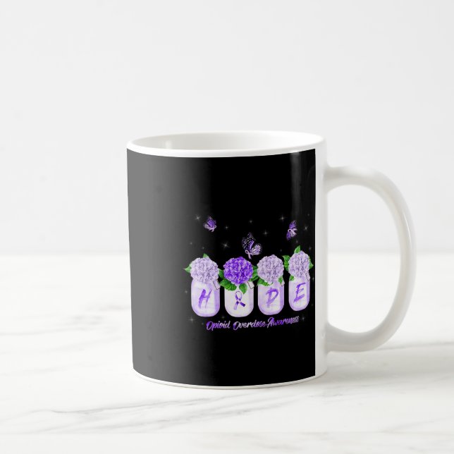 Hope Hydrangea Flower Butterfly Opioid Overdose Aw Kaffemugg (Höger)