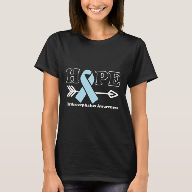 Hope - Hydrocephalus Awareness Light Ribbon T Shirt (Framsida)