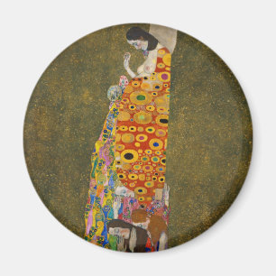 Hope II av Gustav Klimt, Vintage Art nouveau Magnet