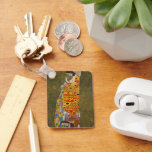 Hope II av Gustav Klimt, Vintage Art nouveau Nyckelring<br><div class="desc">Hope II (1907/08) of Gustav Klimt är en vintage Victorian Era Symbolism bra art-målning som föreställer en gravid dam som tittar ner över sin stora buk mot ett mänskligt skalle. Det finns tre kvinnor nära hennes fötter som är vävda i hennes bergarts hårda mönster. Kvinnan har exponerat bröst och får...</div>