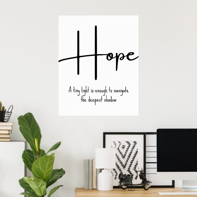 Hope Inspirational Quote Wall Print Poster (Hemmakontoret)