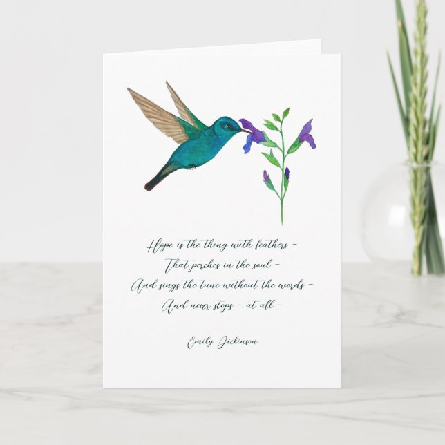 "Hope is" Hummingbird Kort (Framsida)