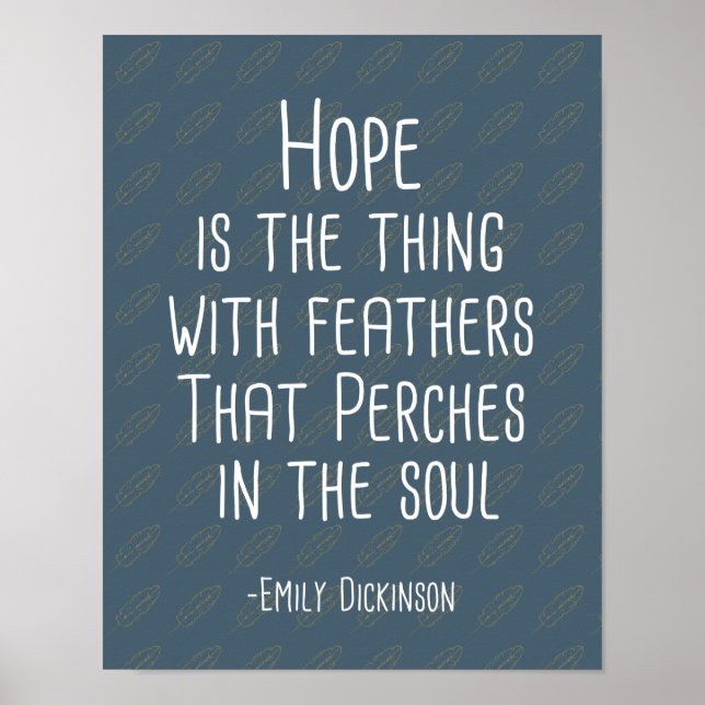 "Hope is Sak with Feathers" Art Print Poster (Framsidan)