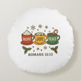 Hope, Joy and Peace Holiday Rund Kudde