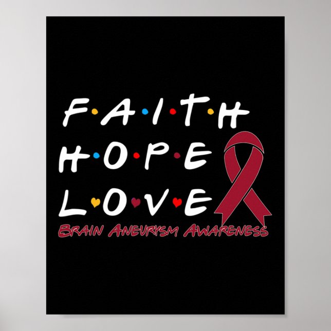 Hope Kärlek Brain Aneurysm Awareness Poster (Framsidan)