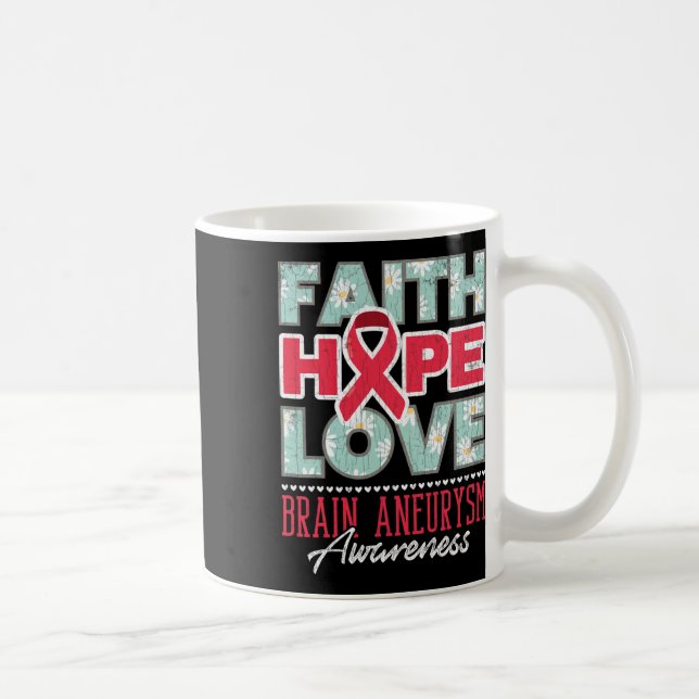 Hope Kärlek Brain Aneurysm Awareness Support Graph Kaffemugg (Höger)