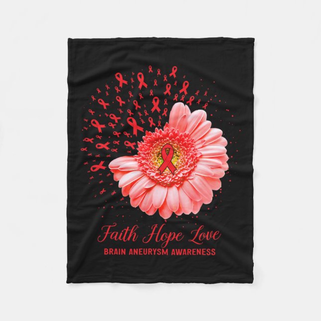 Hope Kärlek Brain Aneurysm Awareness Survivor Figh Fleecefilt (Framsidan)