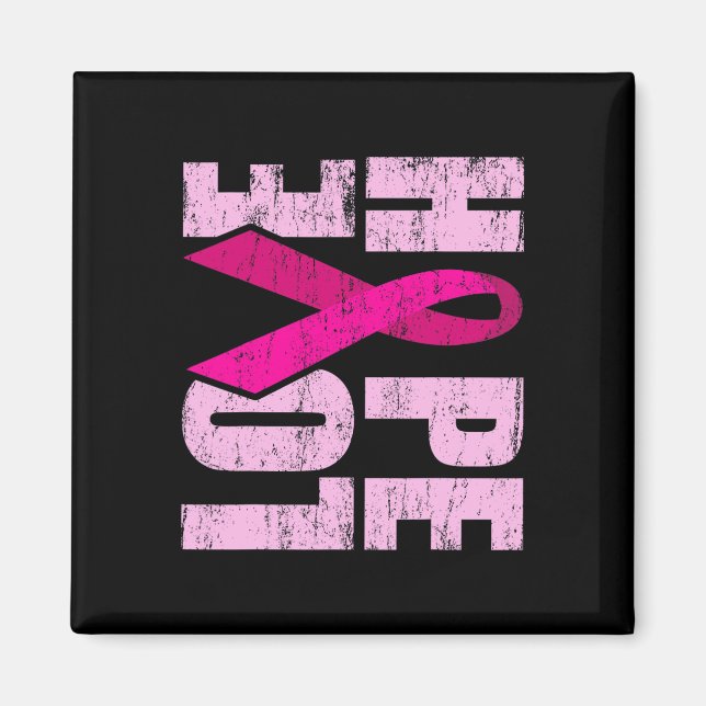HOPE KÄRLEK Breast Cancer Awareness World Cancer D Magnet (Framsidan)