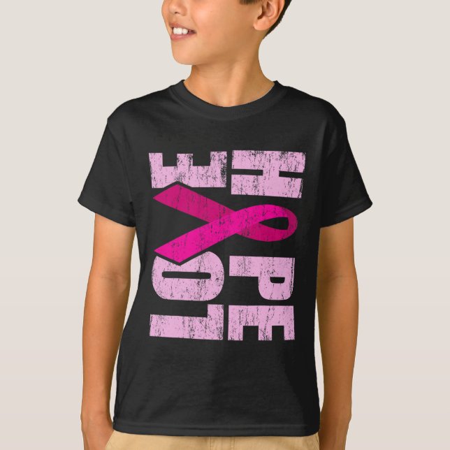 HOPE KÄRLEK Breast Cancer Awareness World Cancer D T Shirt (Framsida)
