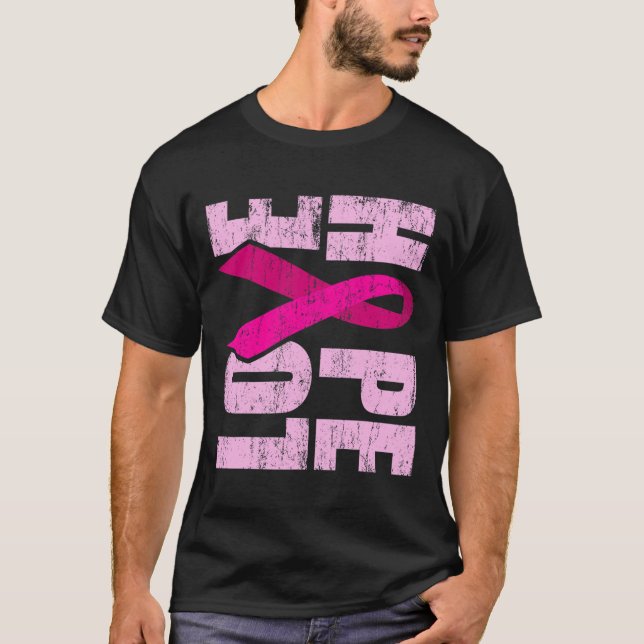 HOPE KÄRLEK Breast Cancer Awareness World Cancer D T Shirt (Framsida)
