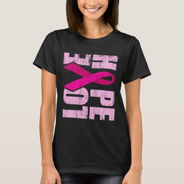 HOPE KÄRLEK Breast Cancer Awareness World Cancer D T Shirt (Framsida)