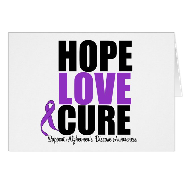 Hope Kärlek Cure Alzheimers sjukdom Hälsningskort (Framsidan Horizontal)