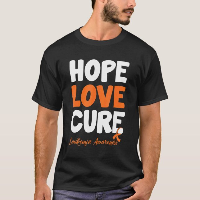 Hope Kärlek Cure Aml Leukemia Awareness T Shirt (Framsida)