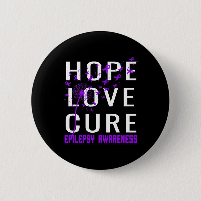 Hope Kärlek Cure Epilepsy Awareness Knapp (Framsida)