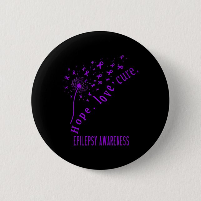 Hope Kärlek Cure Epilepsy Awareness T Knapp (Framsida)