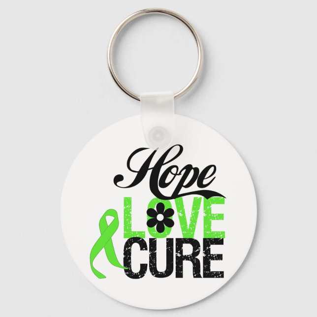 Hope Kärlek Cure NON HODGKINS LYMPHOMA Gifts Nyckelring (Framsida)