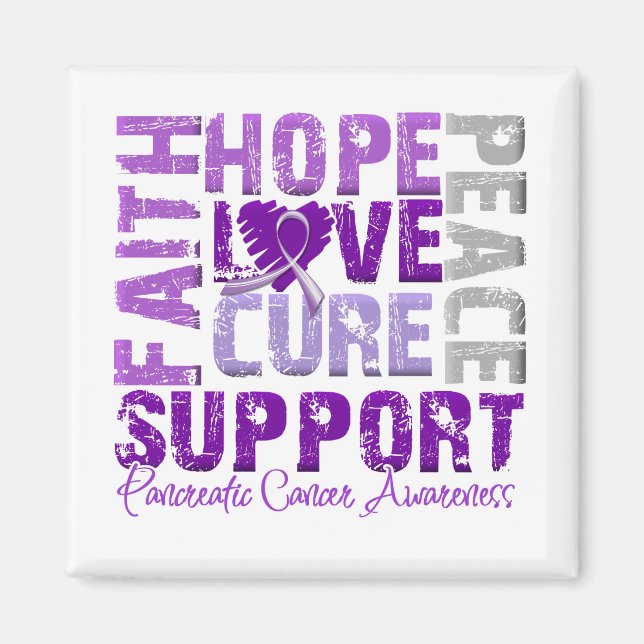 Hope Kärlek Cure Pancreatic Cancer Awareness Magnet (Framsidan)