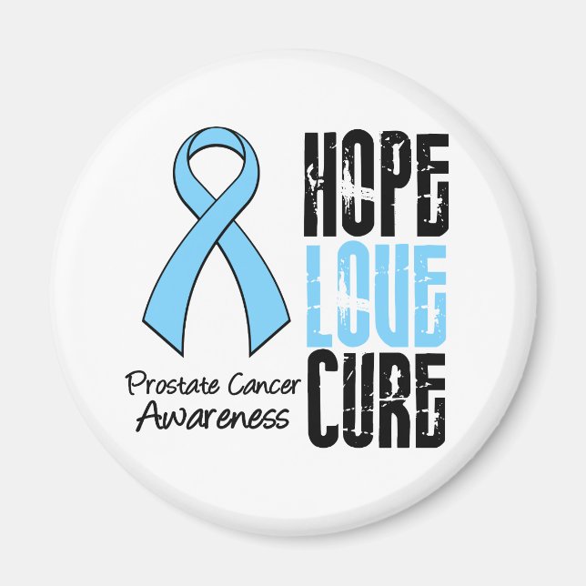 Hope Kärlek Cure Prostate Cancer Ribbon Magnet (Framsidan)
