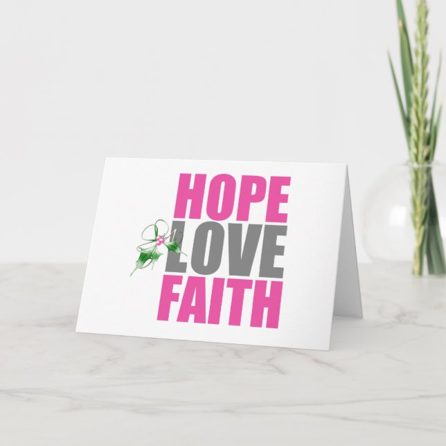 Hope Kärlek Faith jul Holly Helgkort (Framsida)