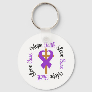 Hope Kärlek Faith Prayer Ribbon Domestic Violence Nyckelring