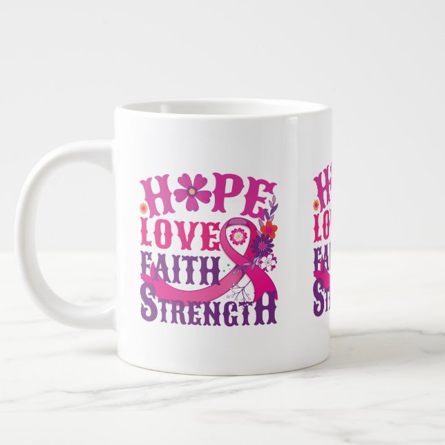 Hope-Kärlek-Faith-Strength Jumbo Mugg (Vänster)
