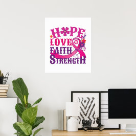 Hope-Kärlek-Faith-Strength Poster