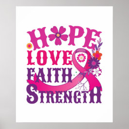 Hope-Kärlek-Faith-Strength Poster