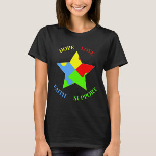 Hope Kärlek Faith Support Autism Awareness T Shirt