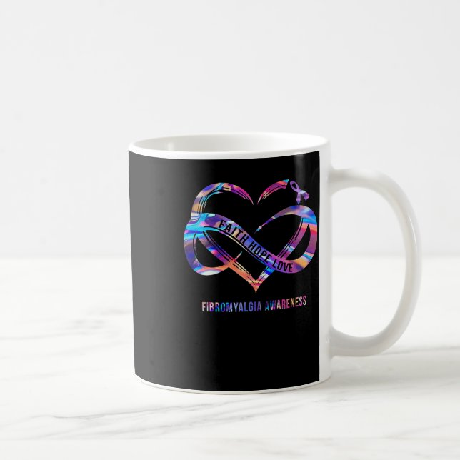 Hope Kärlek Fibromyalgia Awareness 2 Kaffemugg (Höger)